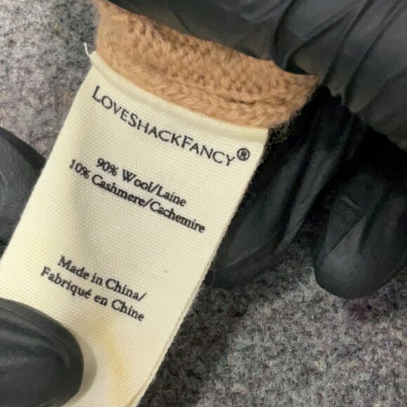 LoveShackFancy Wool Cashmere Cropped Sweater Light Brown Womens Large - Picture 7 of 8